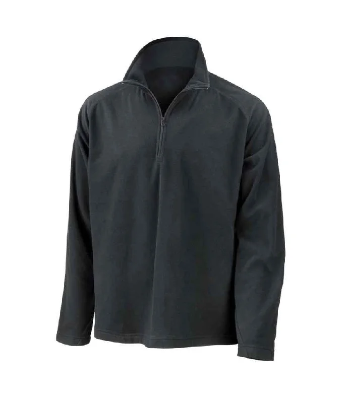 Result Core Zip Neck Micro Fleece | Black Casual Men's Short