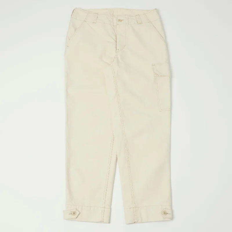 Freewheelers Aviators Trouser - Yarn-Dyed Raw White Laid