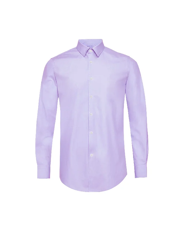 Lavender Twill Natural Stretch Cotton Dress Shirt Beach