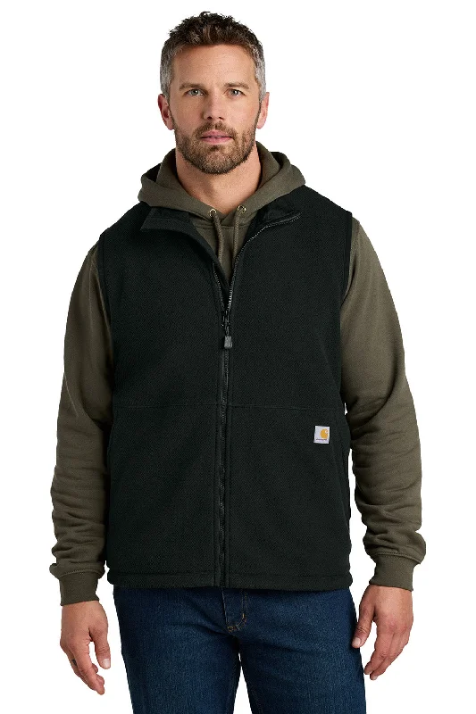 Carhartt Mens Textured Fleece Full Zip Vest - Black - New Hip Men's Urban