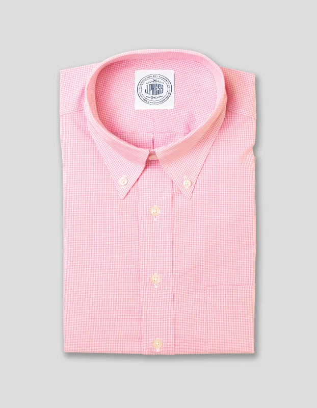 PINK MINI GINGHAM DRESS SHIRT Stylish Men's Neon