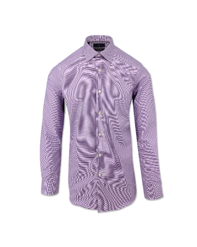 Purple Mini-Houndstooth Dress Shirt Dynamic Men's High