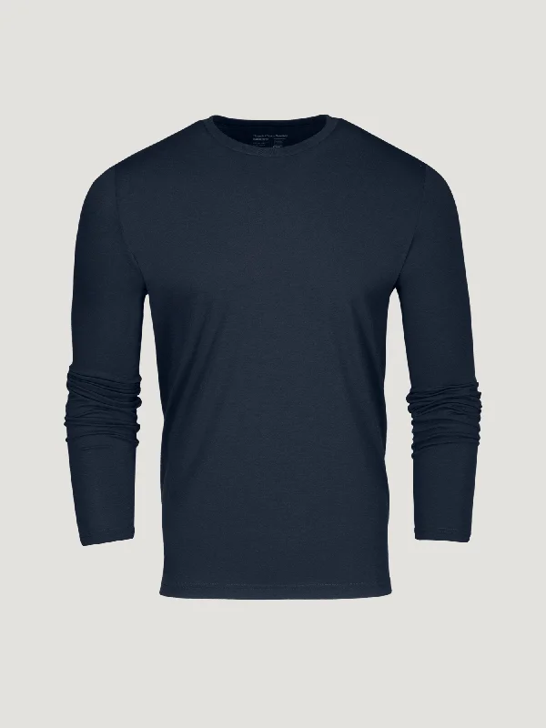 Navy Performance Long Sleeve Crew FINAL SALE Refined Men's Hand