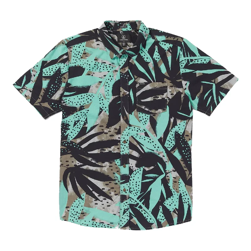 Volcom Waterside Floral Men's S/S Dress Shirt - Dusty Aqua Confident Men's Power