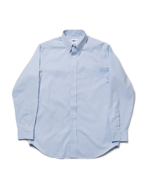 BLUE PINPOINT BUTTON DOWN COLLAR SHIRT - TRIM FIT Unique Men's Patch