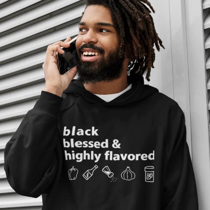 Highly Flavored Unisex Heavy Hooded Sweatshirt Monochromatic Office Style