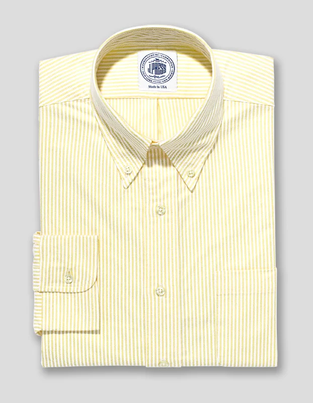 YELLOW/WHITE OXFORD DRESS SHIRT Classic Men's Pin