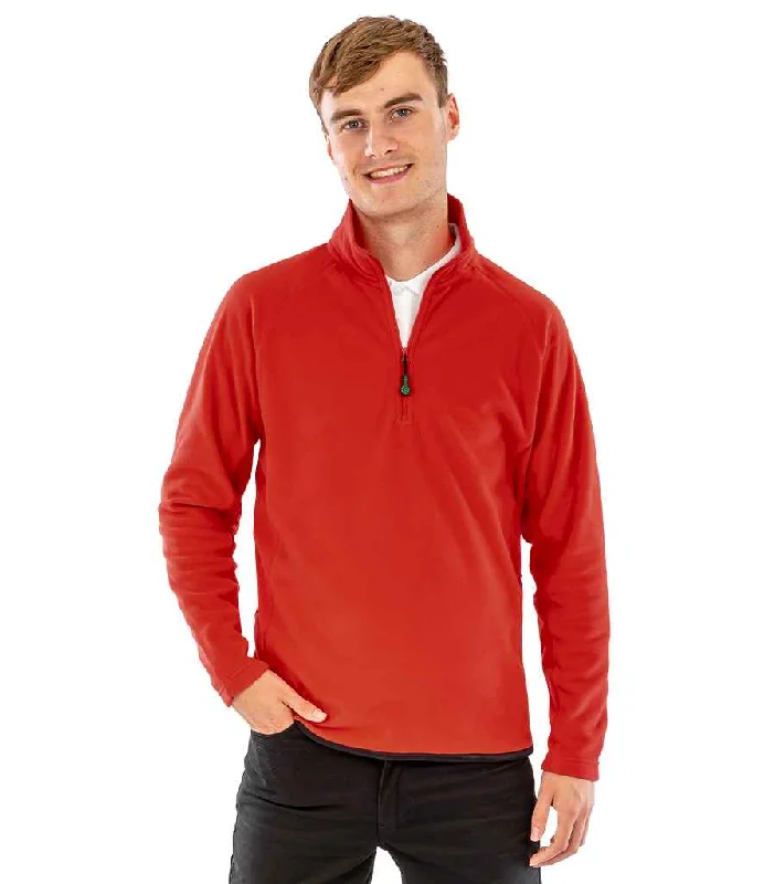 Result Genuine Recycled Zip Neck Micro Fleece | Red Sharp Men's Italian