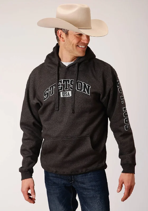 Stetson Mens Grey Cotton Blend USA Athletic Hoodie Artistic Men's Avant