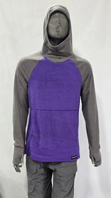 Men's Hoodie - Purple w/ Gray sleeves & hood Minimalist Men's Casual 