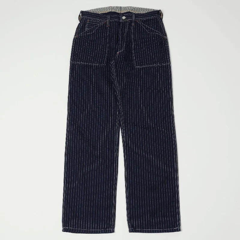 Freewheelers 2312001 Longshoreman Overall Trouser - Indigo Wabash Stripe Refined Men's Classic 