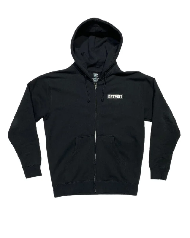 Ink Detroit Full Zip Premium Heavyweight Hoodie - Black Artistic Men's Hand