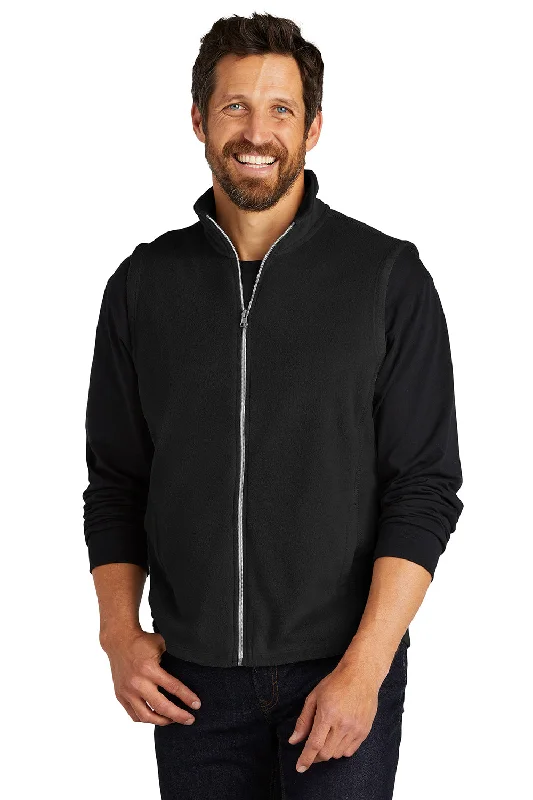 Port Authority Mens Pill Resistant Microfleece Full Zip Vest - Black Sophisticated Men's French