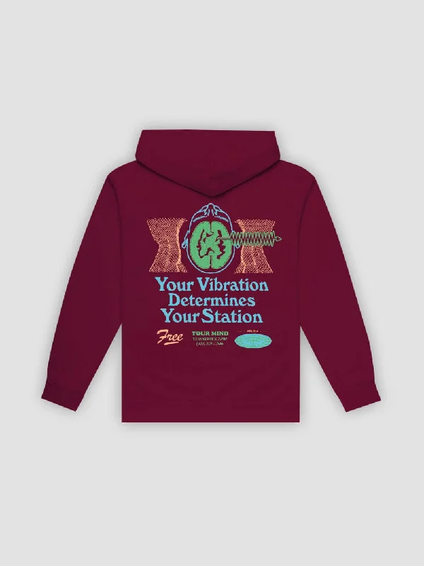 Vibrations Hoodie - Maroon Beach