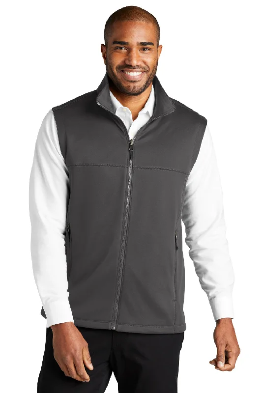 Port Authority Mens Collective Smooth Fleece Full Zip Vest - Graphite Grey Cozy Men's Winter