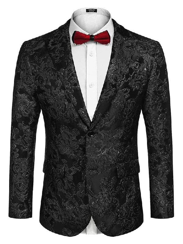 Rose Embroidered Blazer (US Only) Relaxed Men's Beach