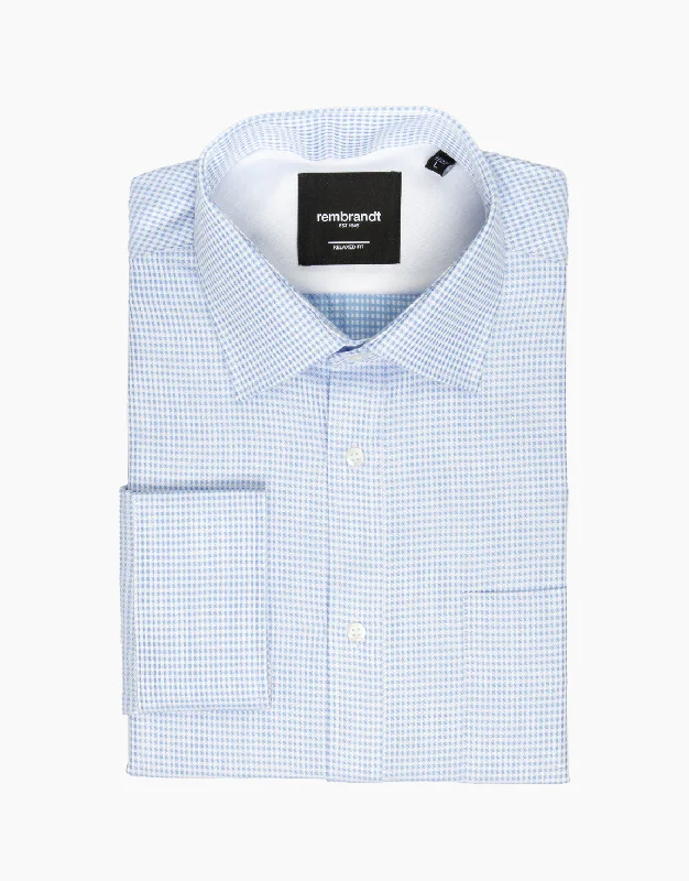 Sinatra Light Blue Microdesign Tailored Shirt Luxurious Men's High