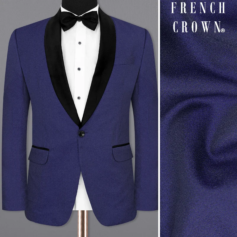 Jacarta Blue Designer Tuxedo Blazer Athletic Men's High