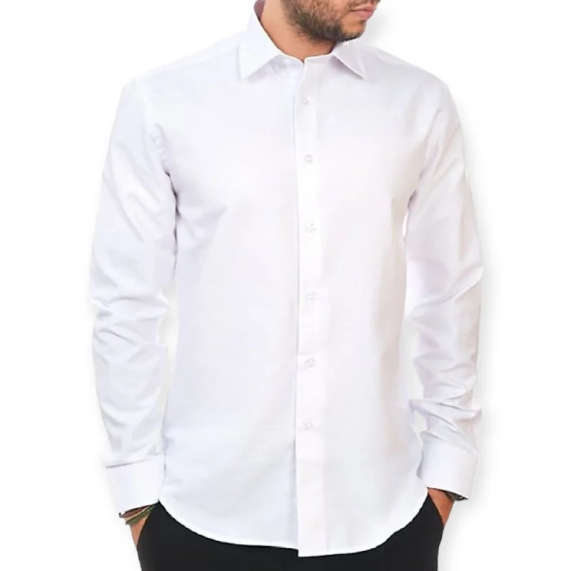 AMANTI: Slim Dress Shirt White Casual Men's Japanese 