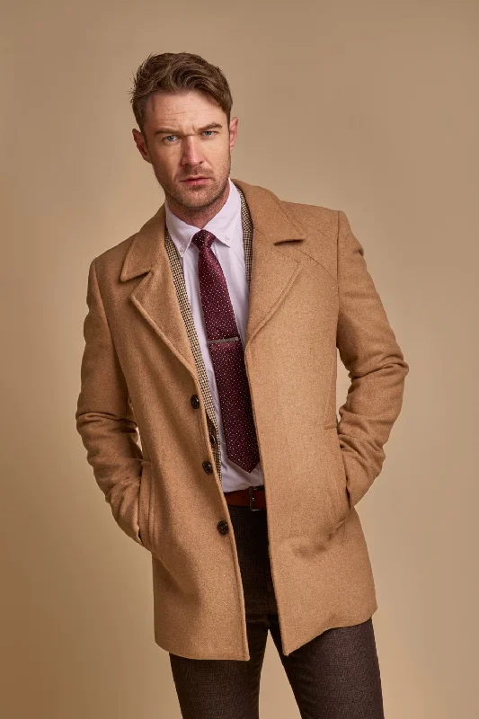 Cavani Marcus coat - Camel Laid