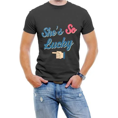 She's So Lucky Men Graphic t-Shirt Dapper Men's Bow