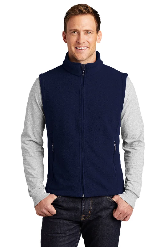 Port Authority Mens Full Zip Fleece Vest - True Navy Blue Sporty Men's Tennis