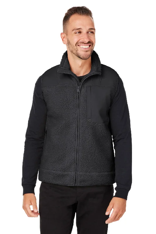 Spyder Mens Venture Sherpa Full Zip Vest - Black Beach