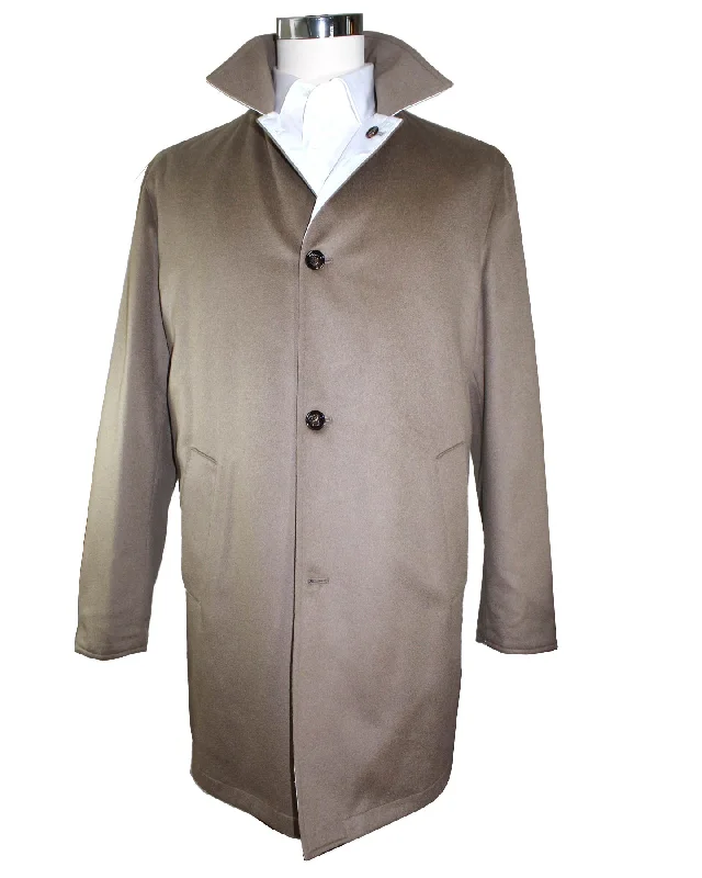 Kired Cashmere Coat Camel Reversible Overcoat SALE Modern Men's Tech