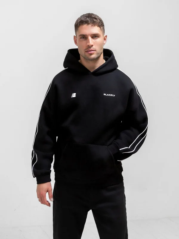 Apex Pro Relaxed Hoodie - Black Bold Men's Statement