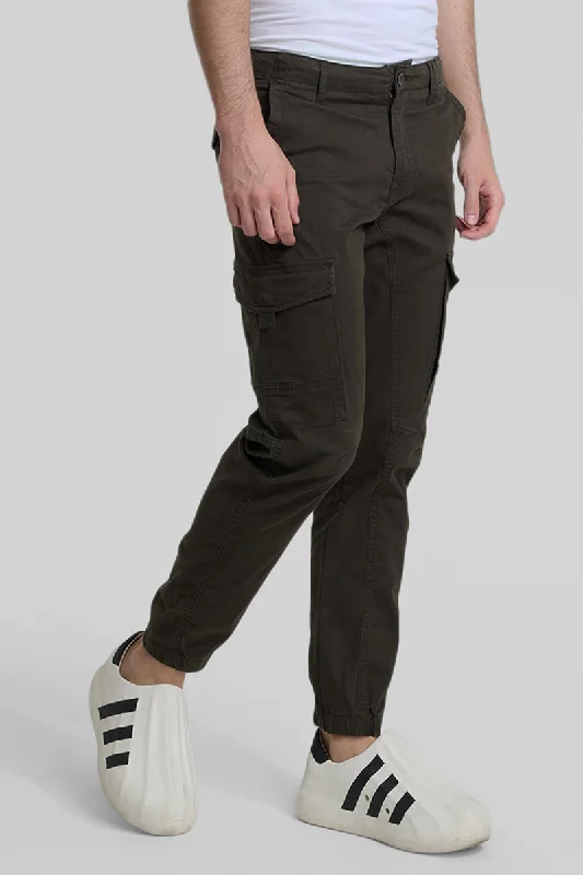 Olive Slim Fit Cargo Pants Dynamic Men's High