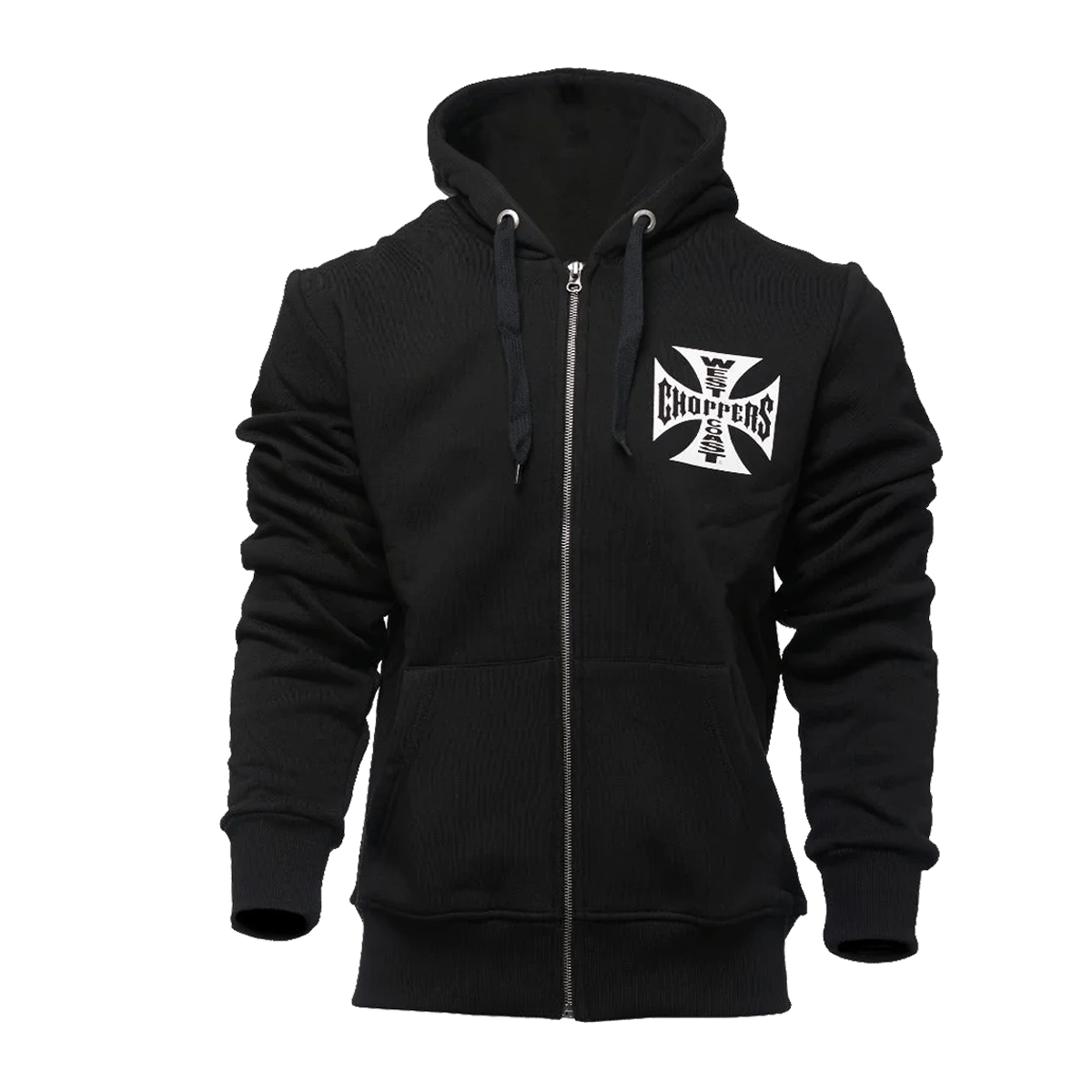 WEST COAST CHOPPERS OG CLASSIC HOODY ZIP - Black Polished Men's Silk