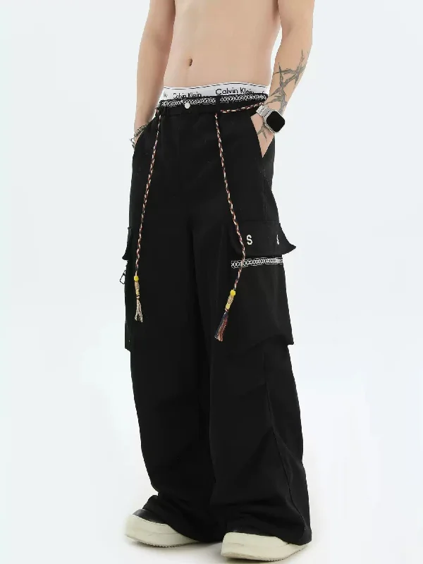 Braided Drawstring Cargo Pants Modern Men's 