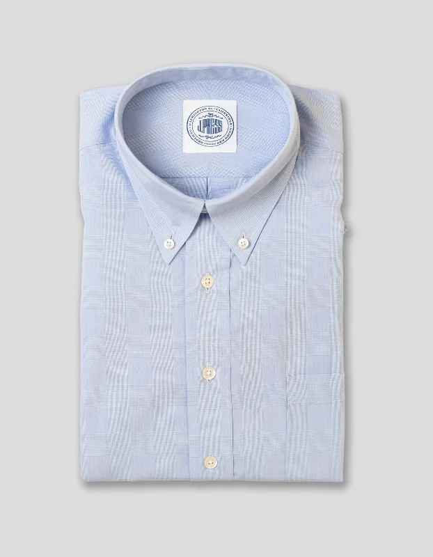 LIGHT BLUE PLAID DRESS SHIRT Organic