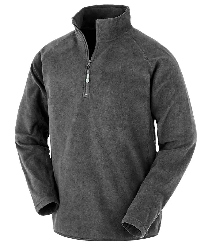 Result Genuine Recycled Zip Neck Micro Fleece | Grey Edgy Men's Punk