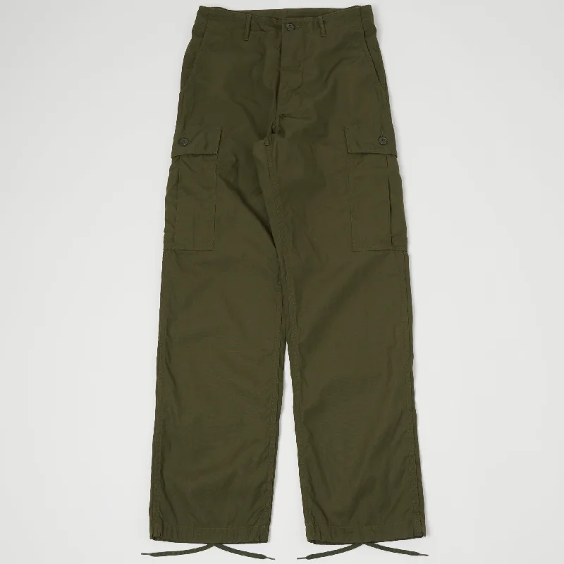 Buzz Rickson's Wind Resistant Poplin Trouser - Olive Dynamic Men's Glow