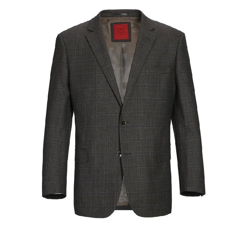 Renoir Men's Classic Fit Plaid Blazer 100% Wool Sport Coat Modern Men's Tech