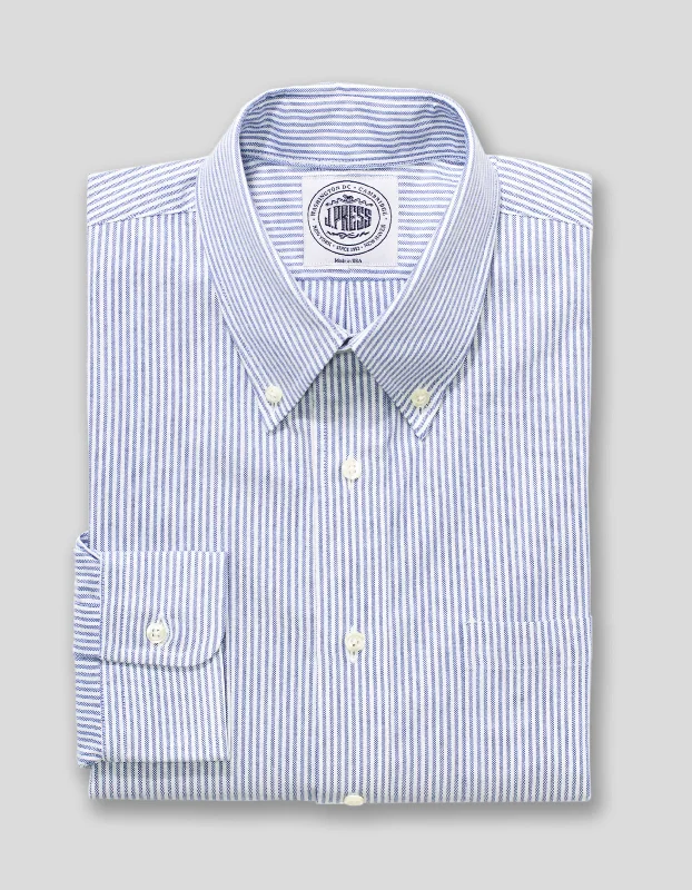 BLUE/WHITE OXFORD DRESS SHIRT British Gentleman Style