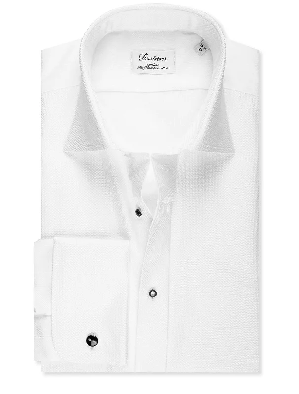 White Evening Slim Fit Shirt Stylish Men's Neon