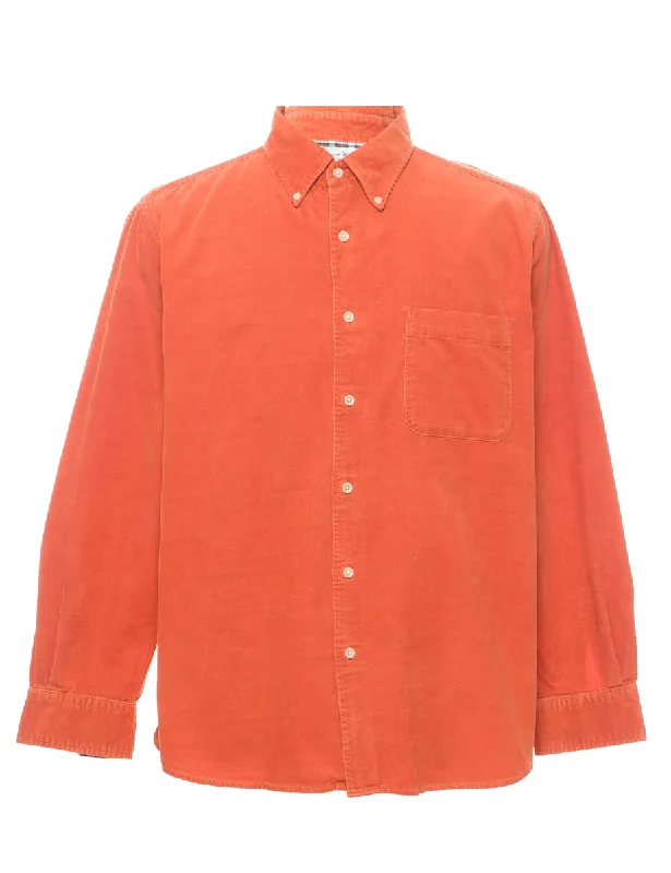 Burnt Orange Corduroy Shirt - XL Earthy Men's Hemp