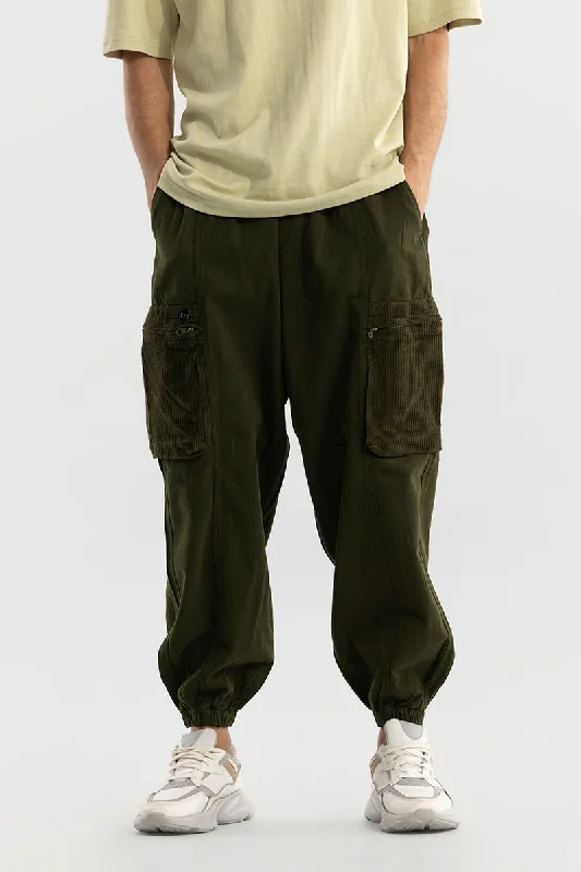 Korean Style Olive Cargo Pant Traditional Men's Country