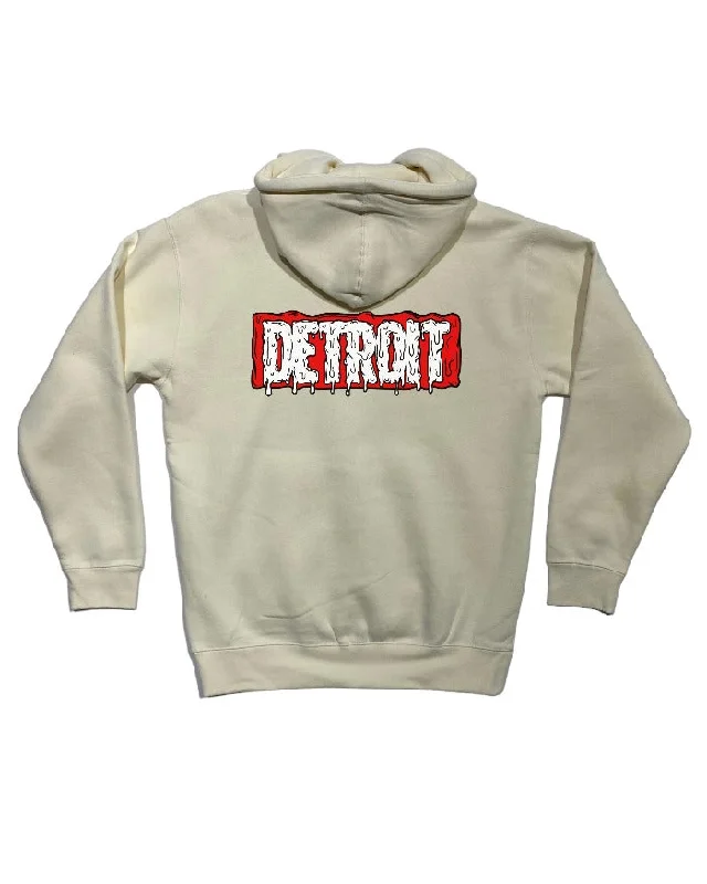 Ink Detroit - MARVELous DETROIT DRIP - Premium Heavyweight Hoodie - Bone Classic Men's Pin