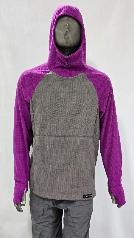 Men's Hoodie - Gray w/ Violet  sleeves & hood Dapper Men's 1920S