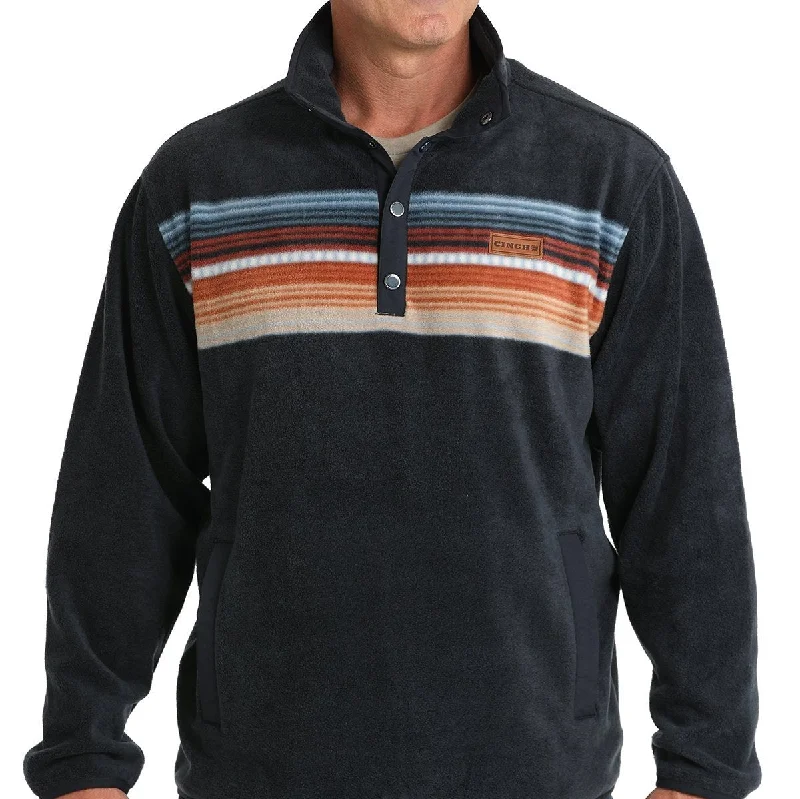 Cinch Men's Quarter Snap Fleece Pullover in Navy Lumberjack