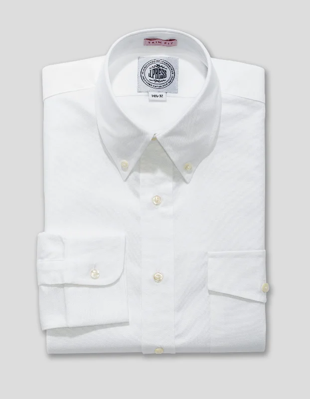 WHITE OXFORD DRESS SHIRT WITH FLAP POCKET - TRIM FIT Artistic Men's Avant