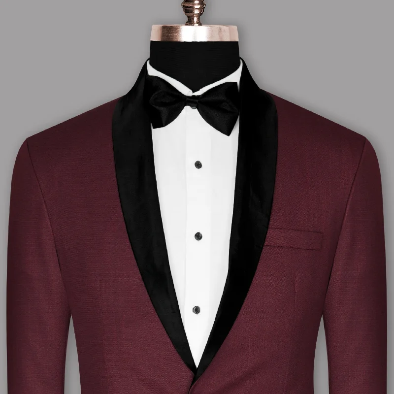 Maroon Wool Blend Dinner Tuxedo Blazer Cool Men's Skate