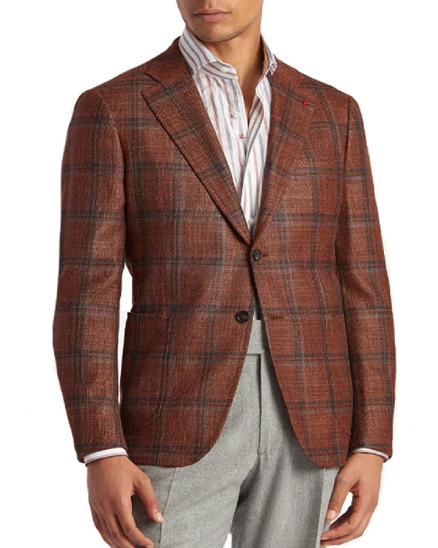 Rust Marechiaro Plaid Sportcoat Elegant Men's Cashmere