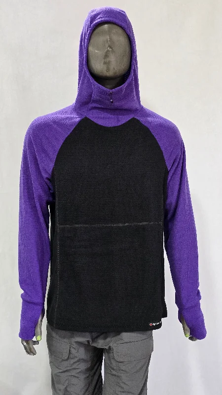 Men's Hoodie - Black w/ Dark Purple sleeves & hood Refined Men's Classic 