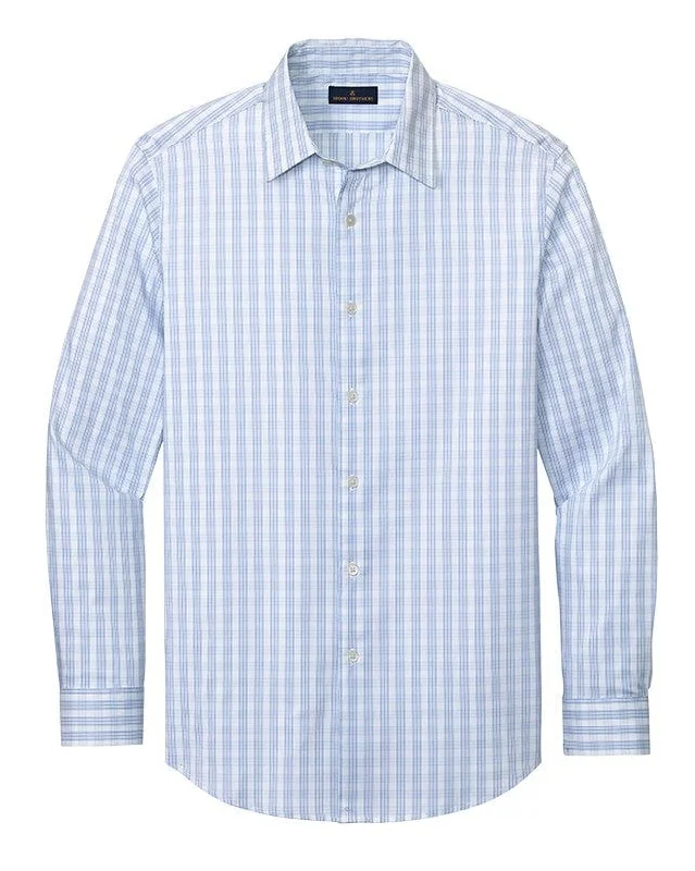 White/Newport Blue Grid Check