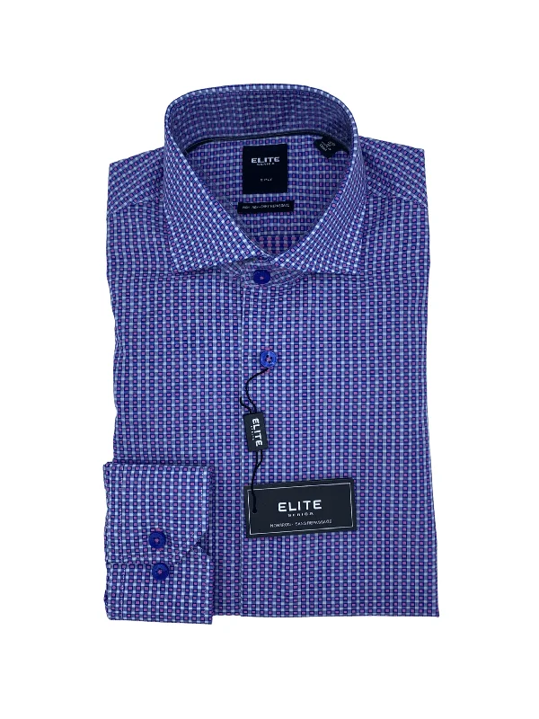 Serica Elite Tapered Spread Collar 100% Cotton Dress Shirt - E - 1957012-42 Laid