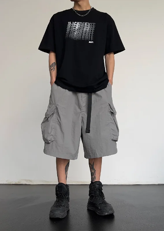 Strap Buckle Belt Cargo Shorts Streetwear Style